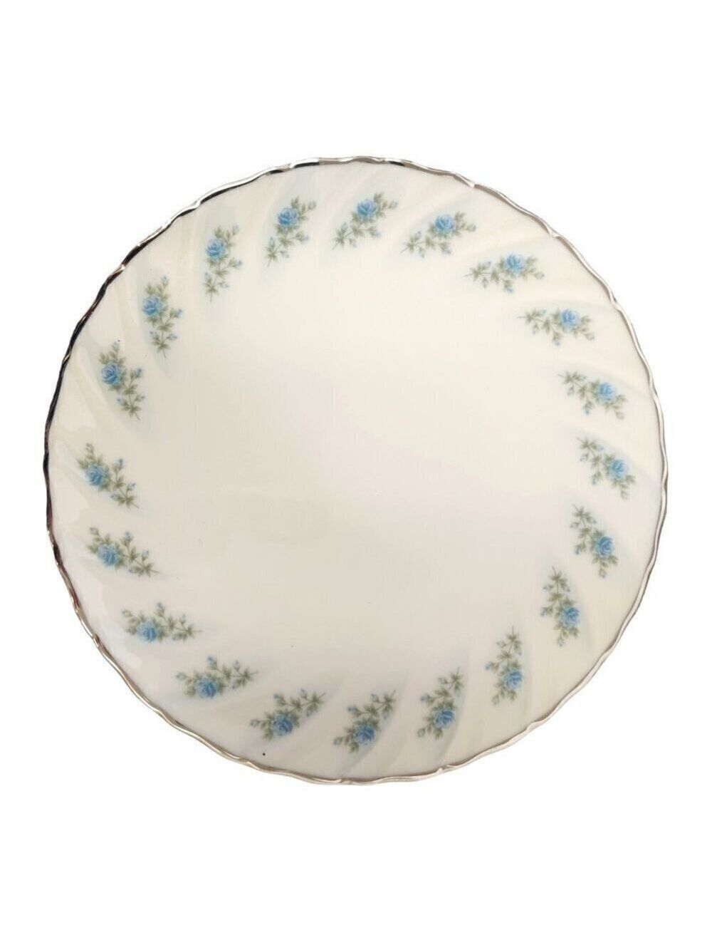 Lenox Rosedale 6.25" Dessert Plate - Excellent!- Blue Rose  Design Silver Trim V